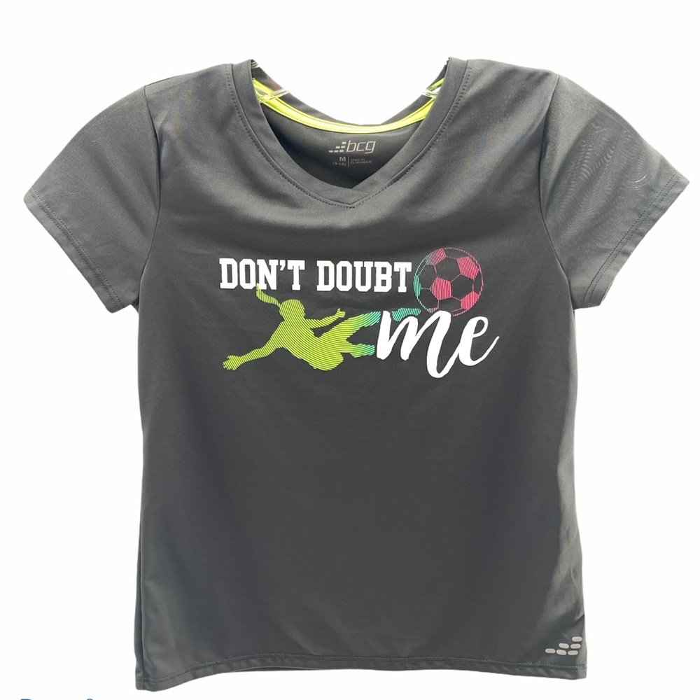 BCG Soccer Short Sleeve Graphic Athletic Tee Gray